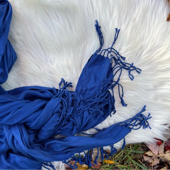 Target Cobalt Blue Tassel Fringe Light Weight Scarf - Picture 3 of 3
